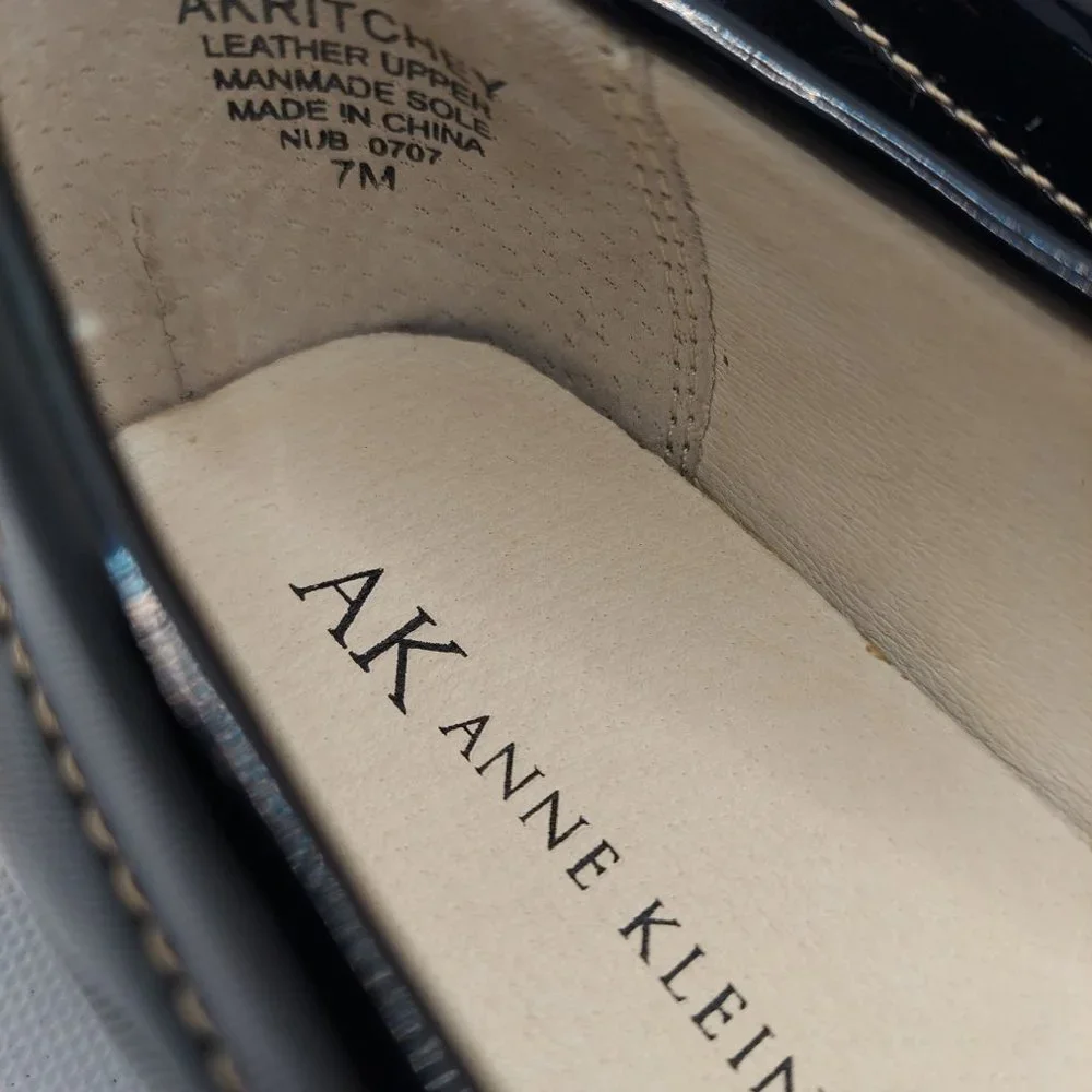 Anne Klein Black Patent Ritchey Loafer Women's Size 7 - Picture 5 of 9